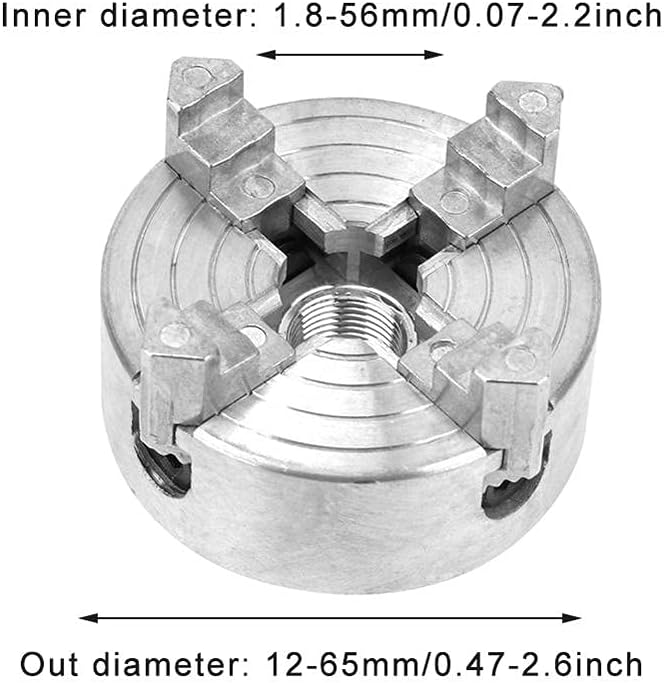 Drehmaschine Vierbackenfutter, 4-Backen-Drehfutter selbstzentrierendes Holzdrehfutter aus Zinklegier