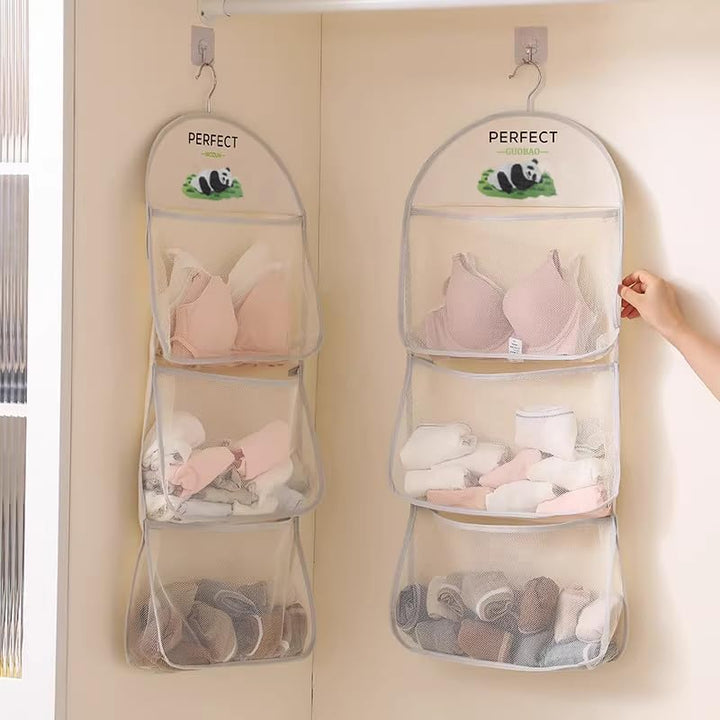 MIUPOO Kleiderschrank Organizer Hängend, Oxford Cloth Space Saver Bag for Bra Underwear Underpants S