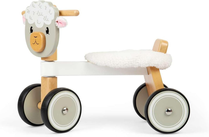 Bigjigs Toys Schiebeschaf, Mein erstes Laufrad für Kleinkinder, Holz-Dreirad Baby