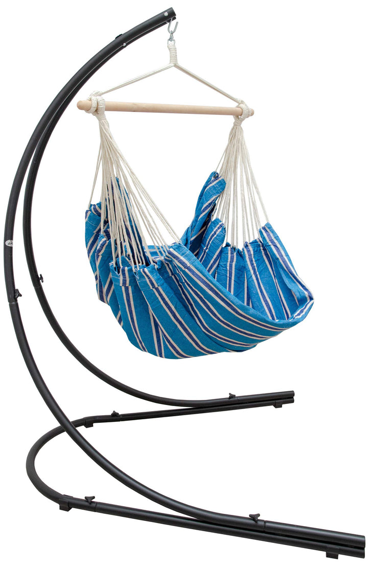 AMANKA XXL Hängesessel mit Gestell - Hängestuhl 185x130cm mit 210cm Metall Ständer für Garten - Gros