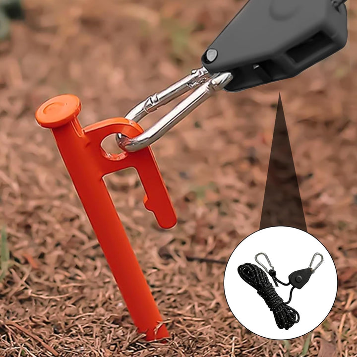 6 Stück 1/8 Zoll 4mm Seil Ratchet Hanger 4M, Einstellbare Seilhaken Seilratsche Seilaufhänger Reflek