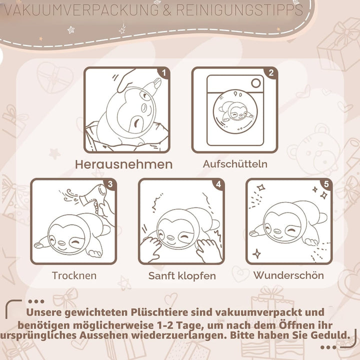 SQEQE Gewichtetes Faultier Kuscheltier, Weiches Faultier Plüschtier Kuscheltierkissen mit Gewicht, C