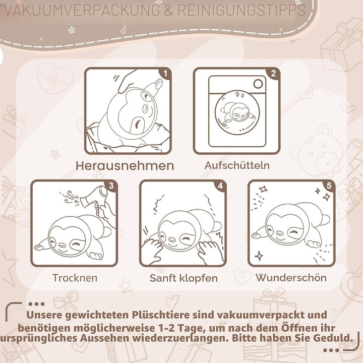 SQEQE Gewichtetes Faultier Kuscheltier, Weiches Faultier Plüschtier Kuscheltierkissen mit Gewicht, C