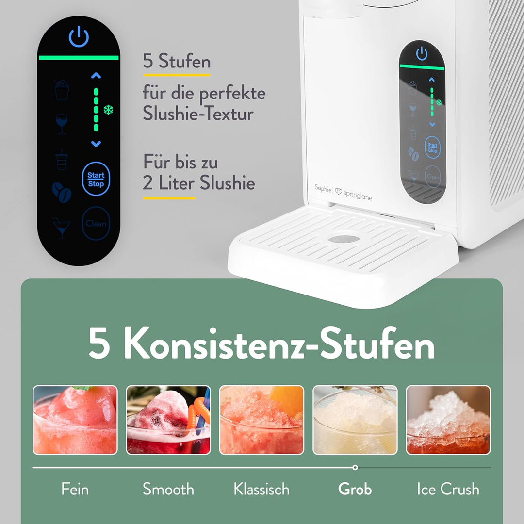 Springlane 2 Liter Slush Maschine inkl. Rezeptbuch, 5-in-1 Slushie Maschine für Slushies, Cocktails,