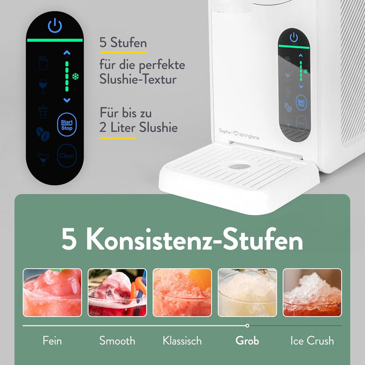 Springlane 2 Liter Slush Maschine inkl. Rezeptbuch, 5-in-1 Slushie Maschine für Slushies, Cocktails,