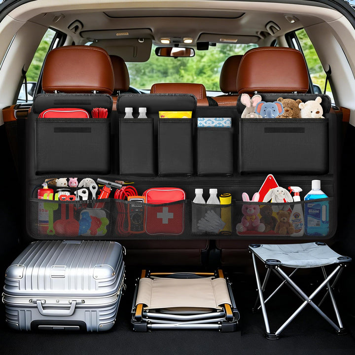 MoKo Hängender Kofferraum-Organizer für SUV, Auto-Organizer mit 10 Taschen und 3 Verstellbaren Gurte
