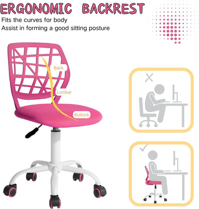 FurnitureR Bürostuhl Schreibtischstuhl Höhenverstellbar Stoffsitz Ergonomischer Arbeitsstuhl ohne Ar