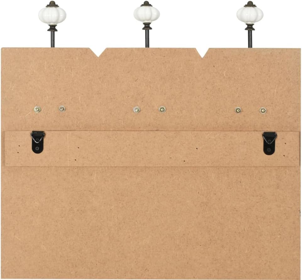 Hothingwell Wandgarderobe, MDF, 6 Haken, Vintage | 120 x 40 cm, Haken aus Metall, verspieltes Design