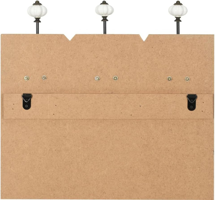 Hothingwell Wandgarderobe, MDF, 6 Haken, Vintage | 120 x 40 cm, Haken aus Metall, verspieltes Design