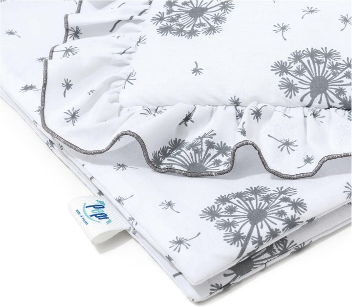 Pepi - Bettwäsche Weiss Rüschen - Kissen 25×35 und Bettdecke mit Füllung 55×75 - Musselin Bettwäsche