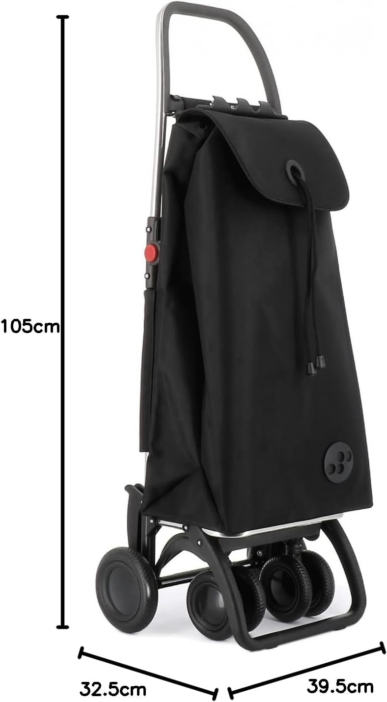 Klappbarer Einkaufstrolley Rolser I-Max MF 4 Räder (2 drehbare) - Schwarz, Schwarz