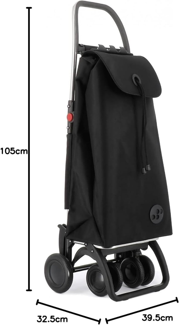 Klappbarer Einkaufstrolley Rolser I-Max MF 4 Räder (2 drehbare) - Schwarz, Schwarz