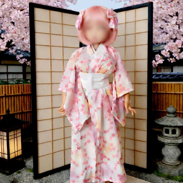 Puppenkleidung für 80–100 cm Puppen, Kimono-inspiriertes Puppenoutfit, Cosplay-Set, lebensgrosse Pup
