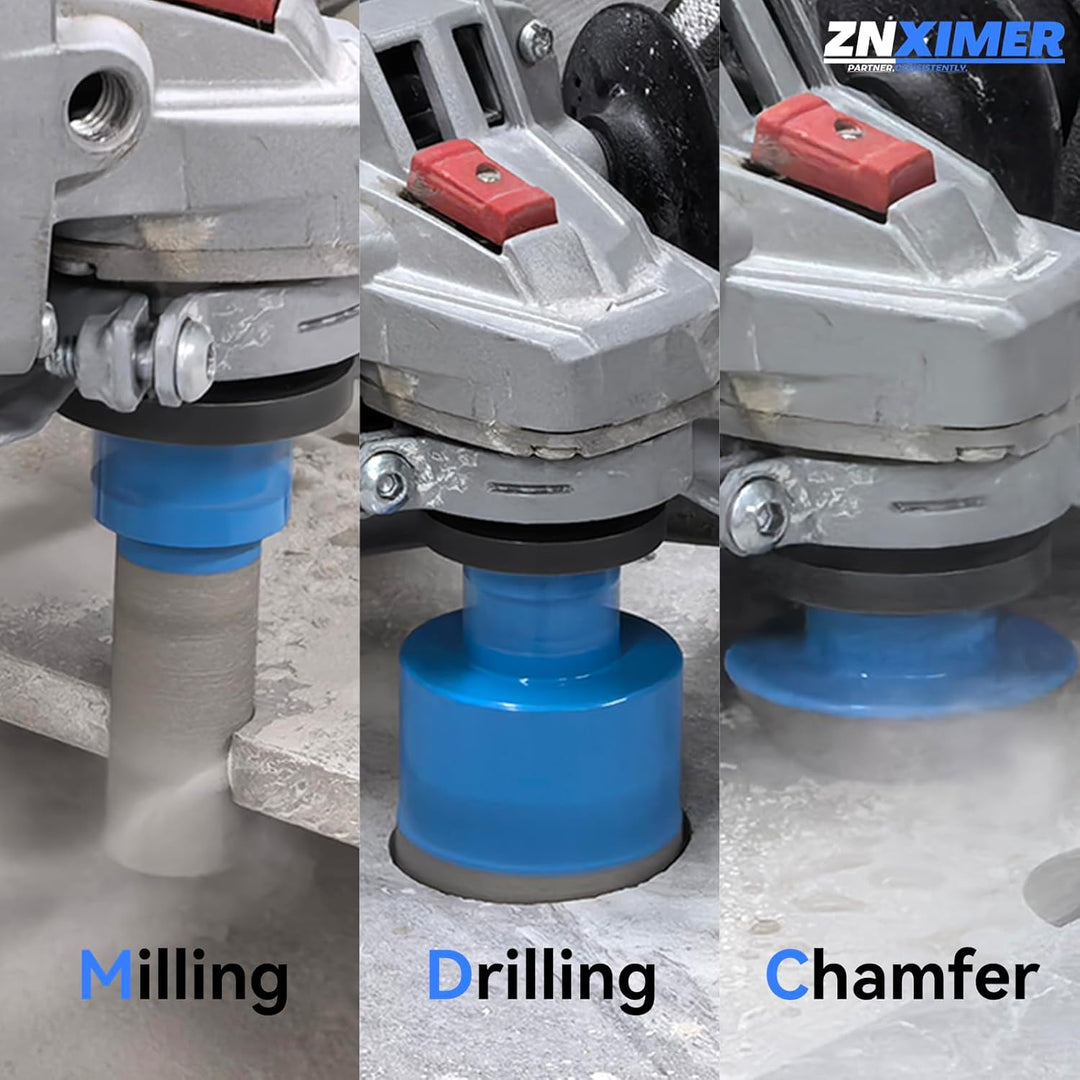 Diamant Fliesenbohrer Set - 8 Teilig 20/35/40/50/68mm Diamantbohrer mit 20mm und 50mm Fingerfräser e