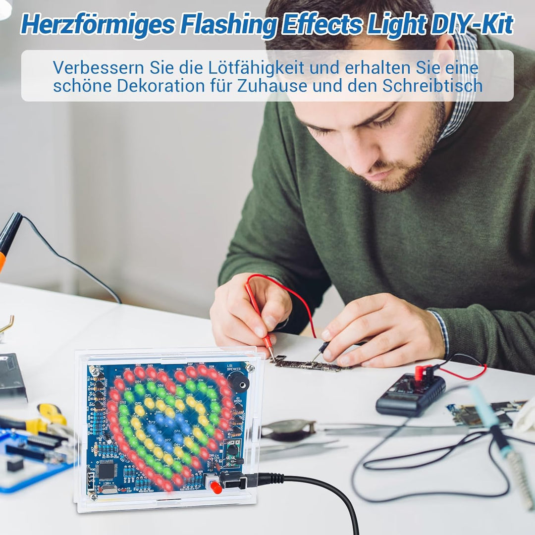 DONGKER LED Löt Übungssatz, DIY Liebeslampe LED Leuchten, Löt Bausatz, elektronische Kits für Schüle
