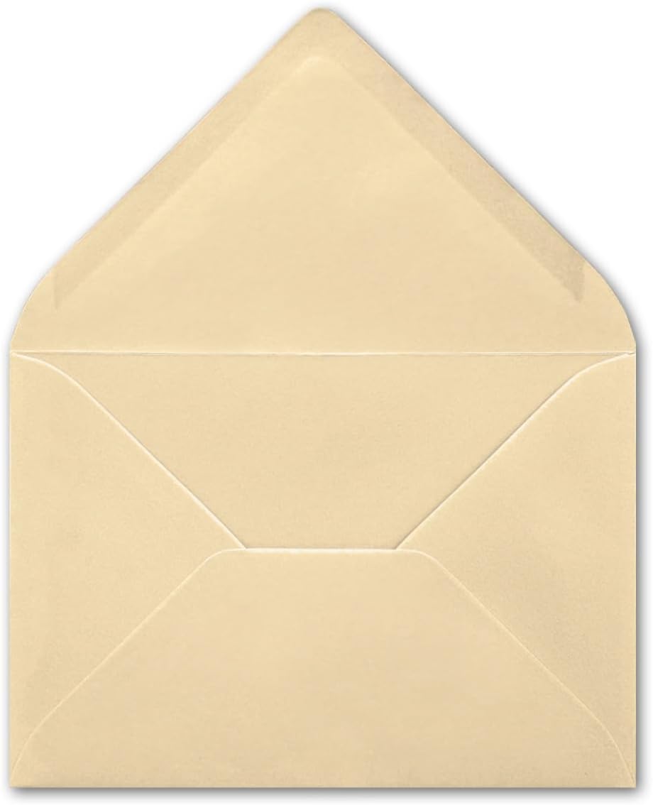 Briefumschläge in Karamell- 100 Stück - DIN C5 Kuverts 22,0 x 15,4 cm - Nassklebung ohne Fenster - W