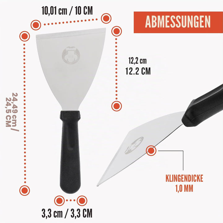Chef Pomodoro Pizzateigschaber – Edelstahl-Schaber für die Küche, Teigschaber, Brotteigschneider, Pi
