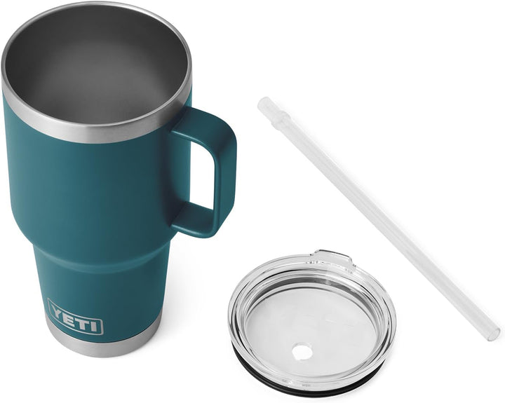 YETI Rambler Trinkbecher mit Griff und Strohhalm-Deckel, Reisebecher, Wasserbecher, vakuumisolierter