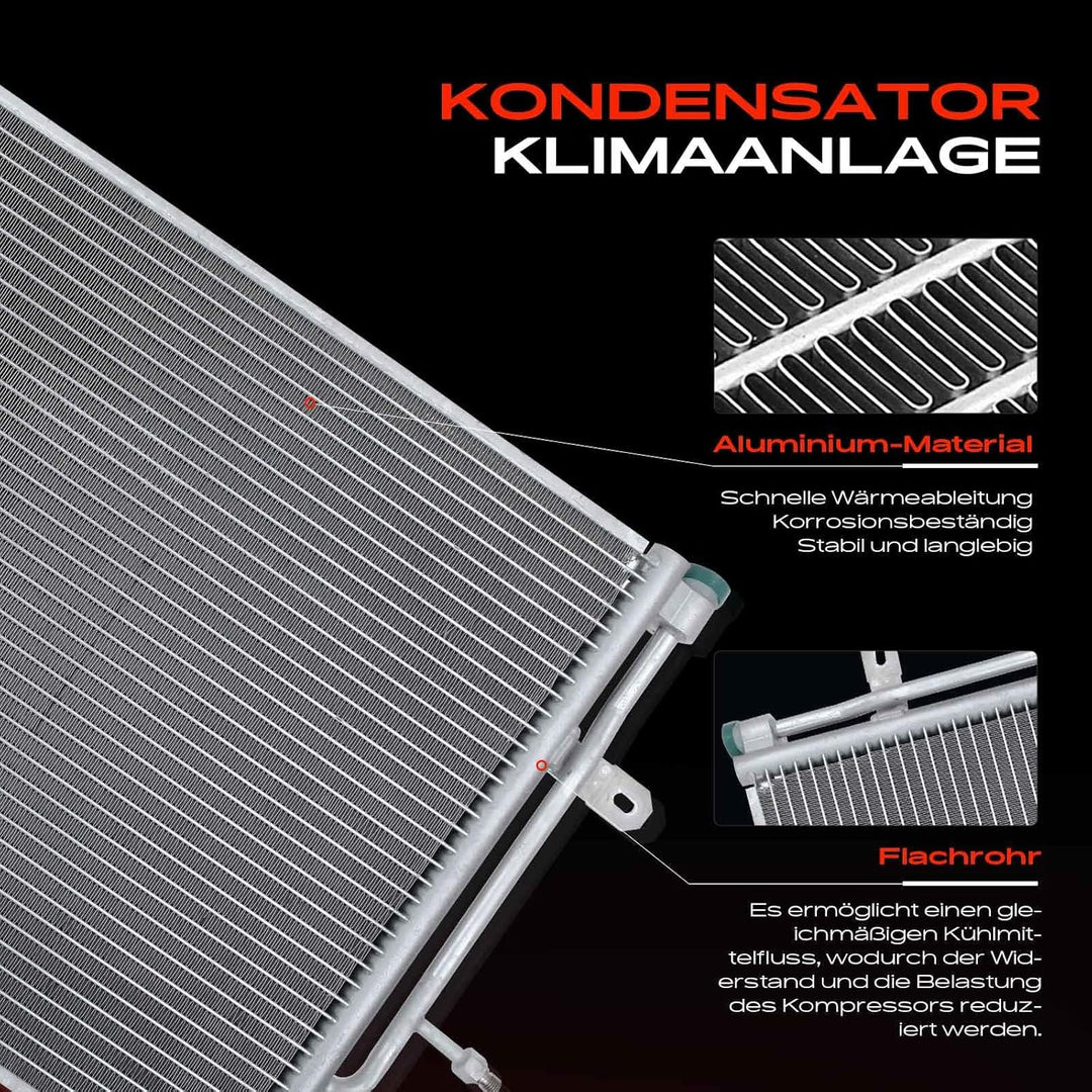 Frankberg Kondensator Klimaanlage ohne Trockner Kompatibel mit A4 2002-2008 A4 Avant 2004-2008 A4 Ca