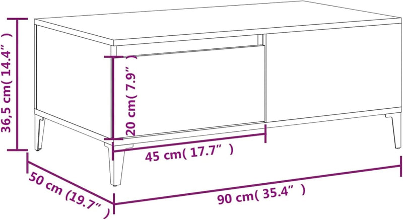 Tidyard Couchtisch Beistelltisch mit Schublade Coffee Table Sofatisch Teetisch Kaffeetisch Holzwerks