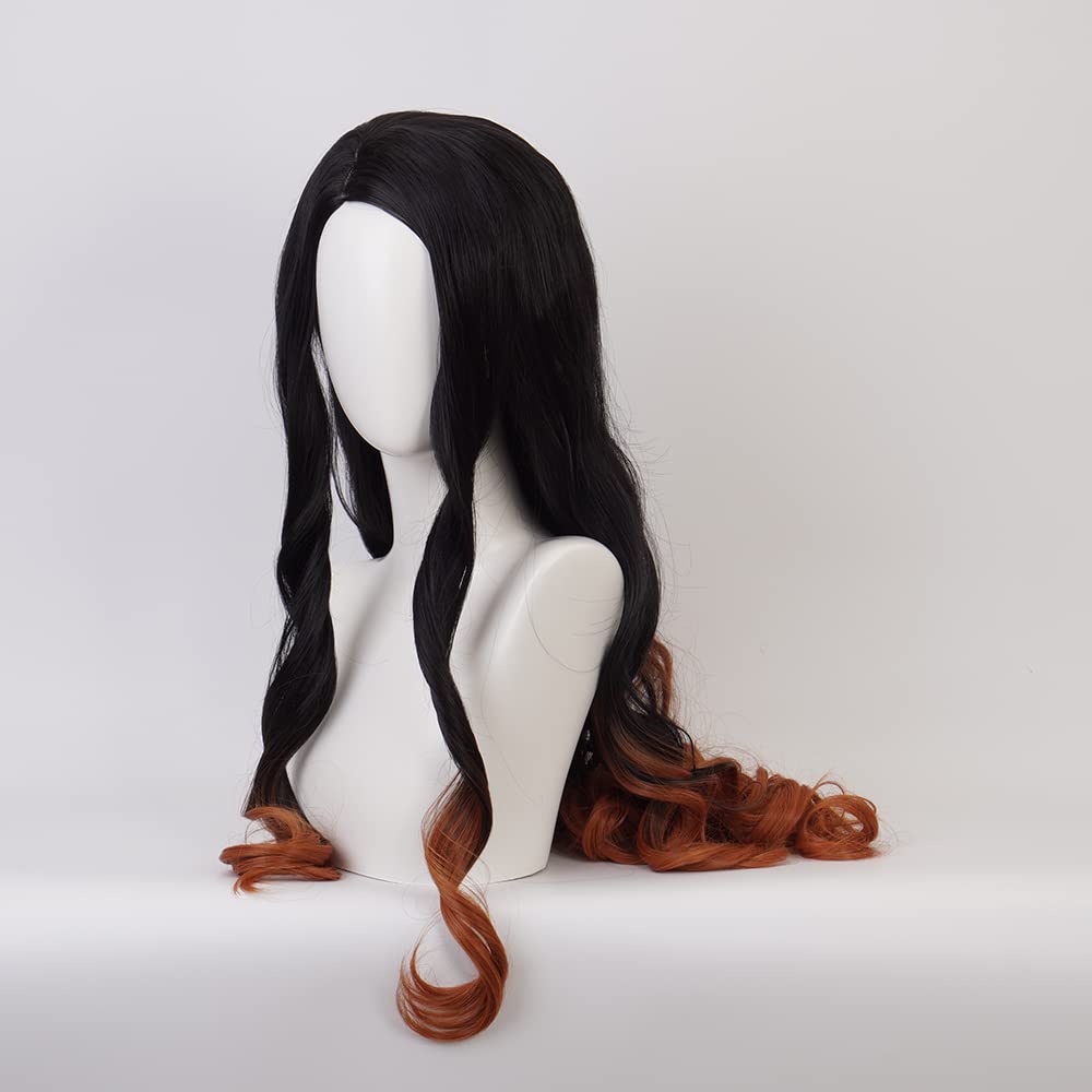 OSIAS Farbverlauf Kamado Nezuko Cosplay Perücke für Frau und Mädchen Kamado Nezuko B, Kamado Nezuko