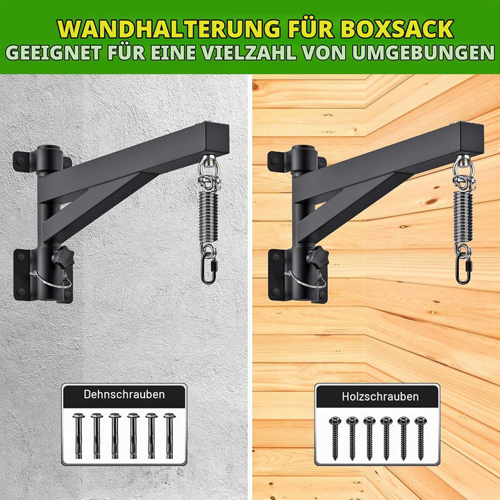 BeneLabel Boxsack Halterung, Sandsack Wandhalterung 360 Schwenkbar Befestigung Wand Boxsackhalter In