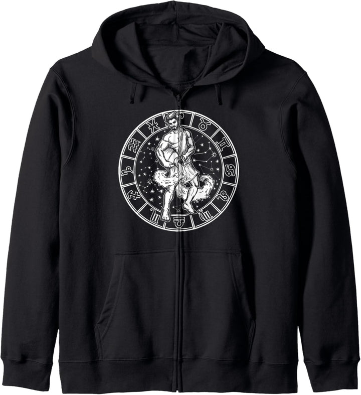 Aquarius Zodiac Astrology Horoscope Vintage Unisex Kapuzenjacke