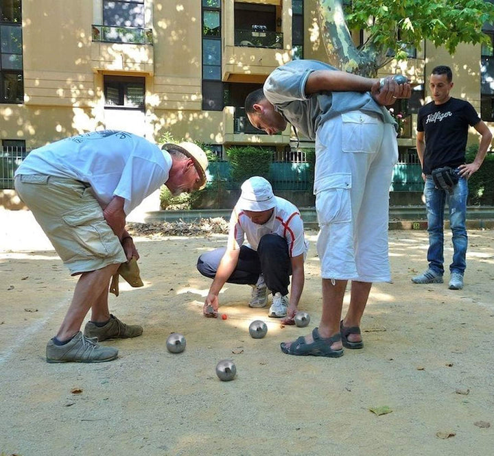 Homewit Boccia Kugeln,Boule Kugeln mit 8 Metall, 2 Holz-Kugel, 2 Abstandsmesser, 1 Boules-Kugel Magn