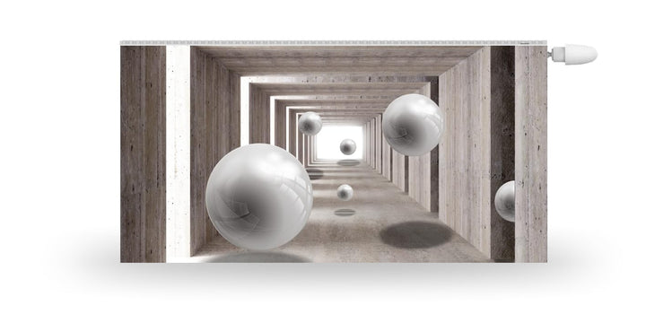 Magnetische Heizkörperverkleidung - 160x60 cm - Magnet Heizkörperabdeckung - Motiv 3D-Kugeln - Wasse