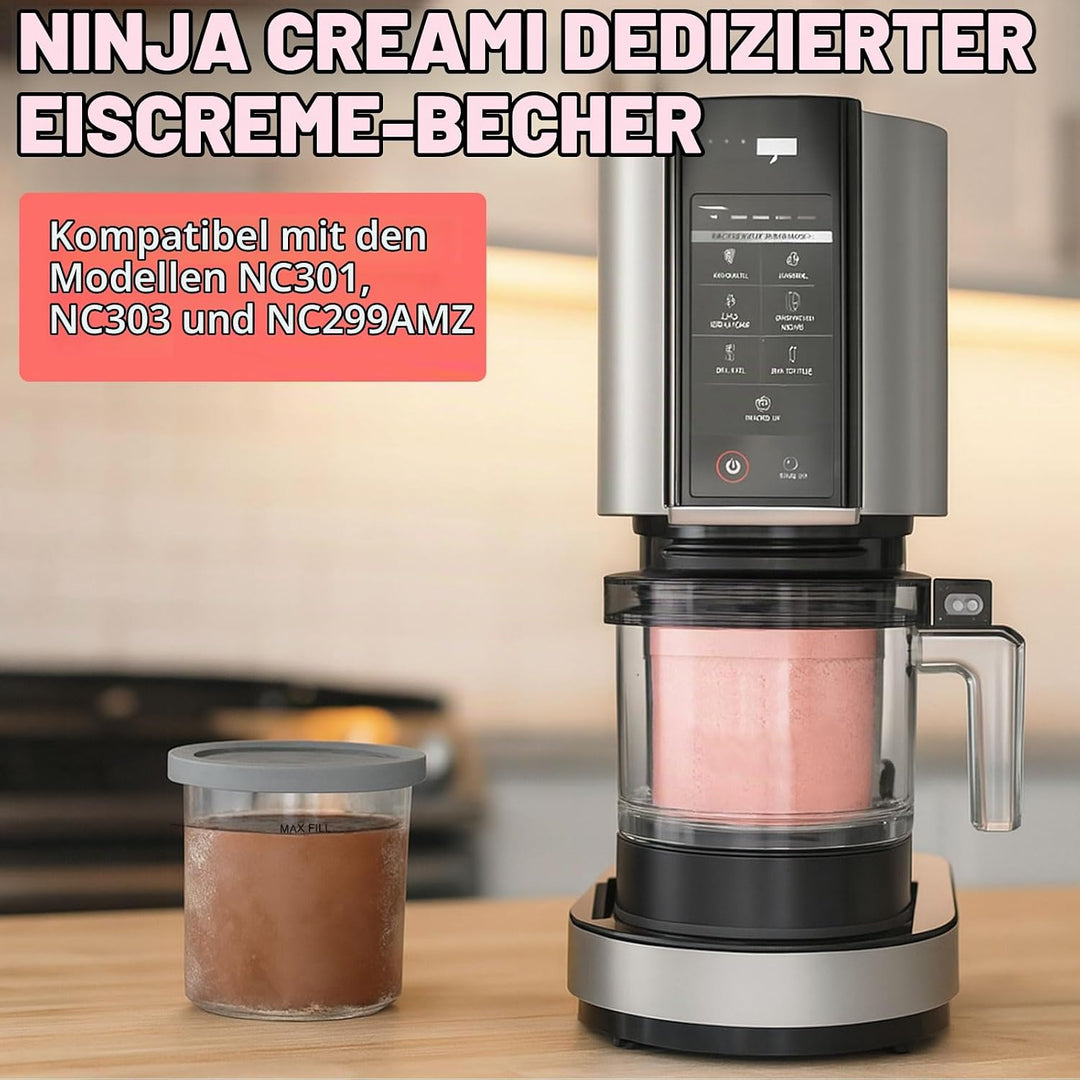 4 Stück Creami Behälter für die Ninja Creami Eismaschine, Behälter für Ninja Creami Eismaschine, Eis