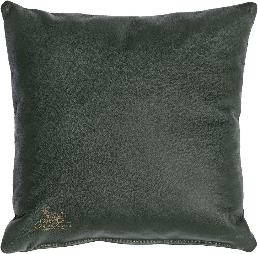 Centaur - Deko Lederkissen 40 x 40 cm für Sofa oder Schlafzimmer flaschengrün - Echt Leder Kissen Ec