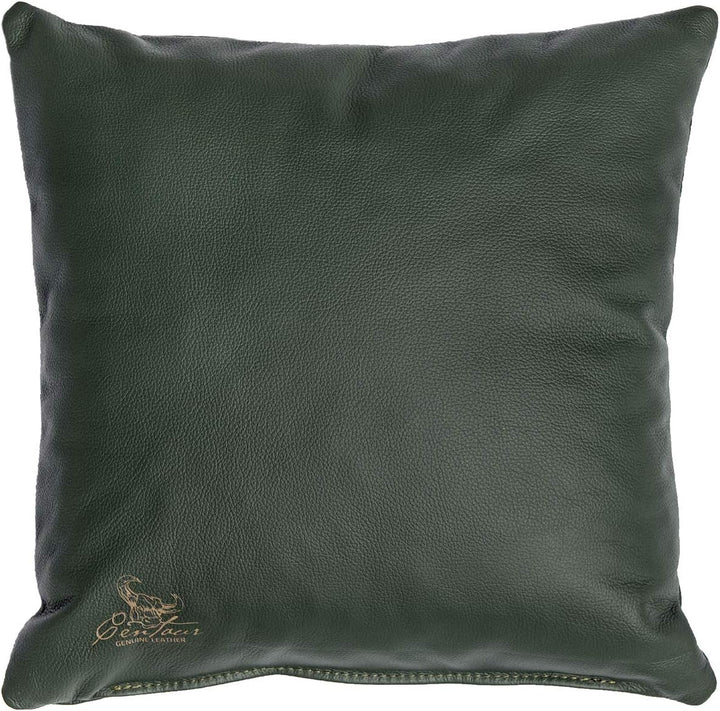 Centaur - Deko Lederkissen 40 x 40 cm für Sofa oder Schlafzimmer flaschengrün - Echt Leder Kissen Ec