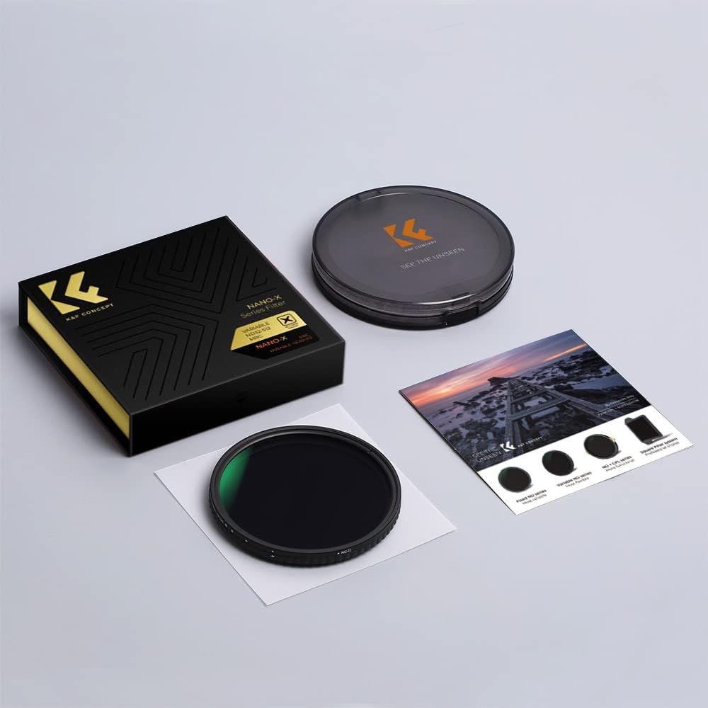 K&F Concept Nano-X Variabler Graufilter 72MM Variable ND Filter ND32-512(5-9 Blendenstufen), 72mm