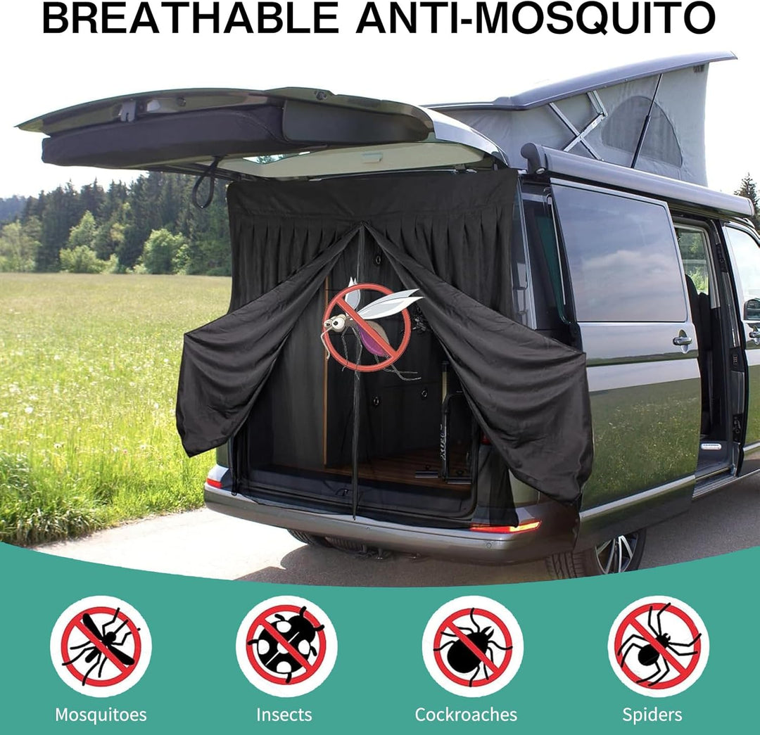Heckklappe Moskitonetz,Flügeltür Kofferraumabdeckung Sonnenschutz,135x145cm Heckklappe Flügeltür Kof