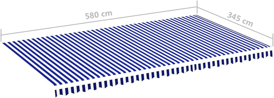 Goliraya Markisenbespannung Sonnenschutz Markisenstoff Markisentuch Markise Blau und Weiss 6x3,5 m O