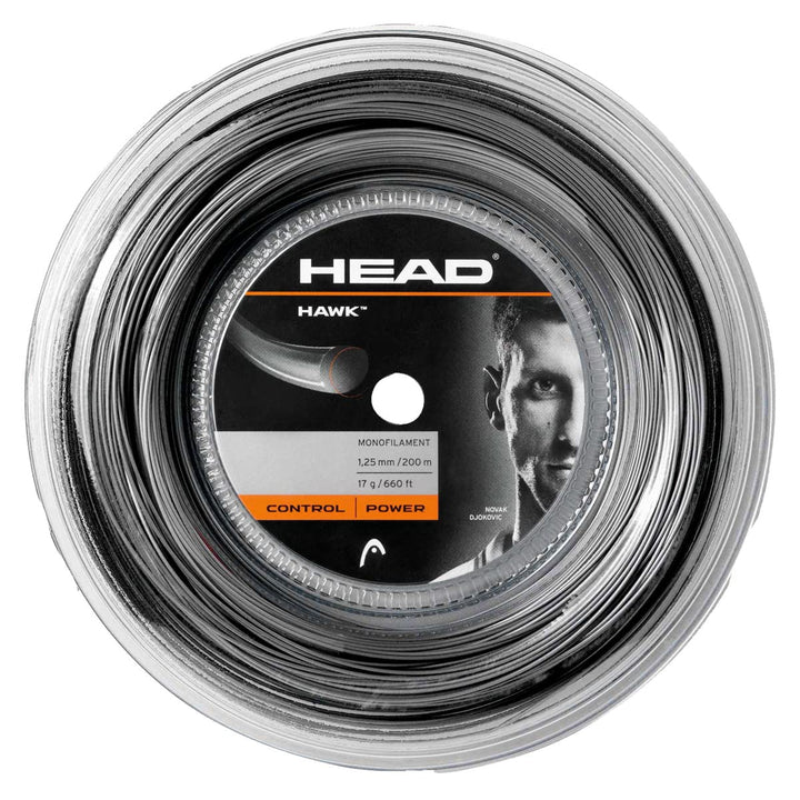 HEAD Hawk Rolle 200 Tennis-Saite 17 Schwarz, 17 Schwarz