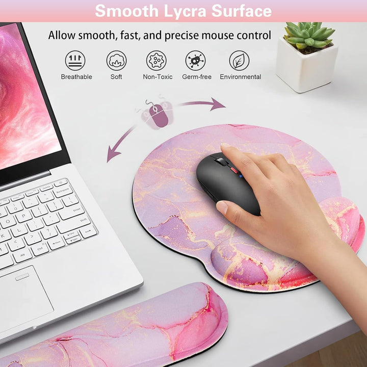 Acezeek 3-in-1 Mousepad Set,Mauspad mit Gelkissen+Handballenauflage Tastatur+Untersetzer,Mauspad XXL
