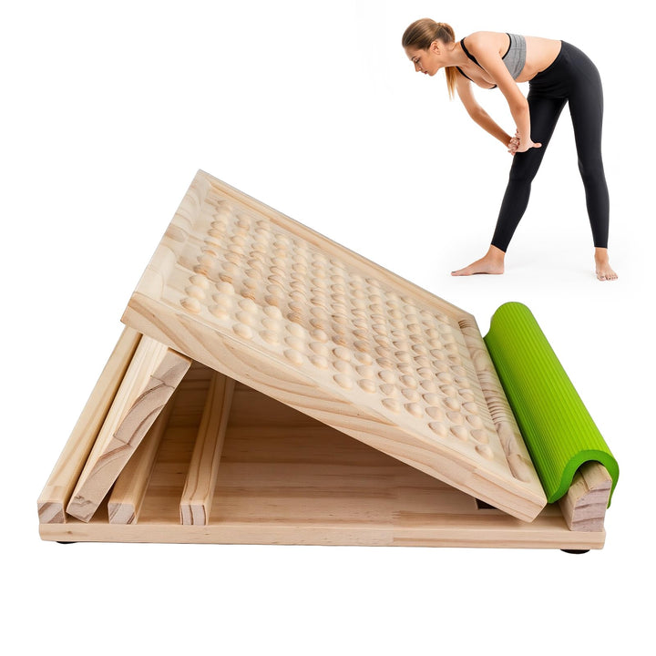 F Fityle Wadendehner Schrägbrett aus Holz, Slant Board mit verstellbare Winkel, Verstellbar Wadenstr