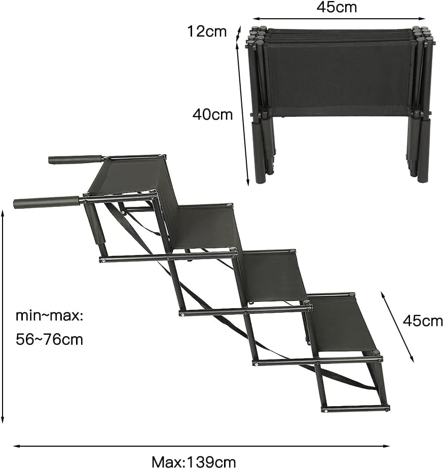 Hunderampe für Hunde, Treppe für grosse und kleine Hunde, Hunderampe für Auto, Sofa oder Bett, rutsc