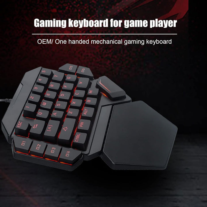 ciciglow Einhand-Gaming-Tastatur, K50 Wired RGB Backlit Mechanical Half Keyboard 35 Keys Portable Ga