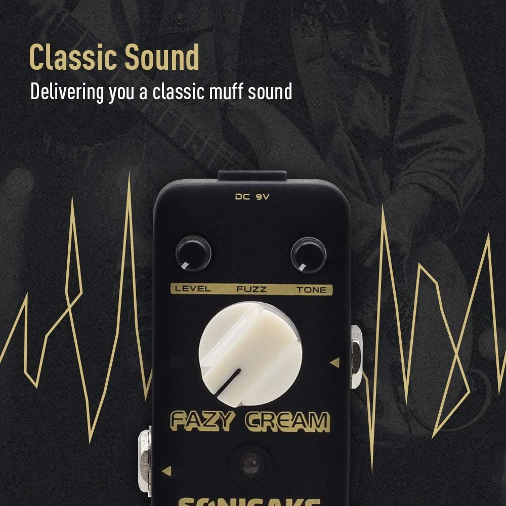SONICAKE Fuzz Gitarre Effektpedal Fazy Cream True Bypass Vintage, Fuzz