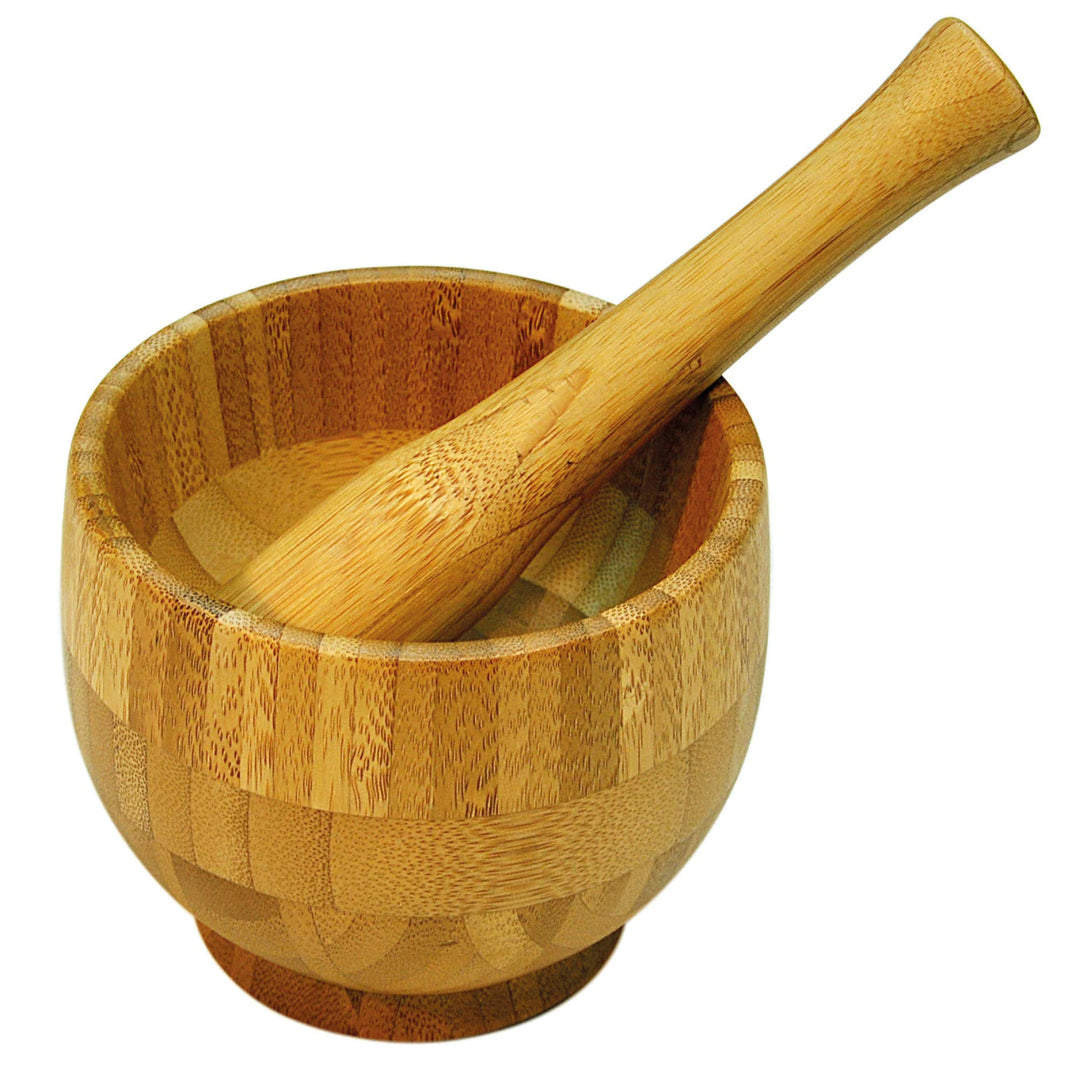Point-Virgule Mörser mit Stössel aus Bambus ø 12cm H 10cm, Bambus