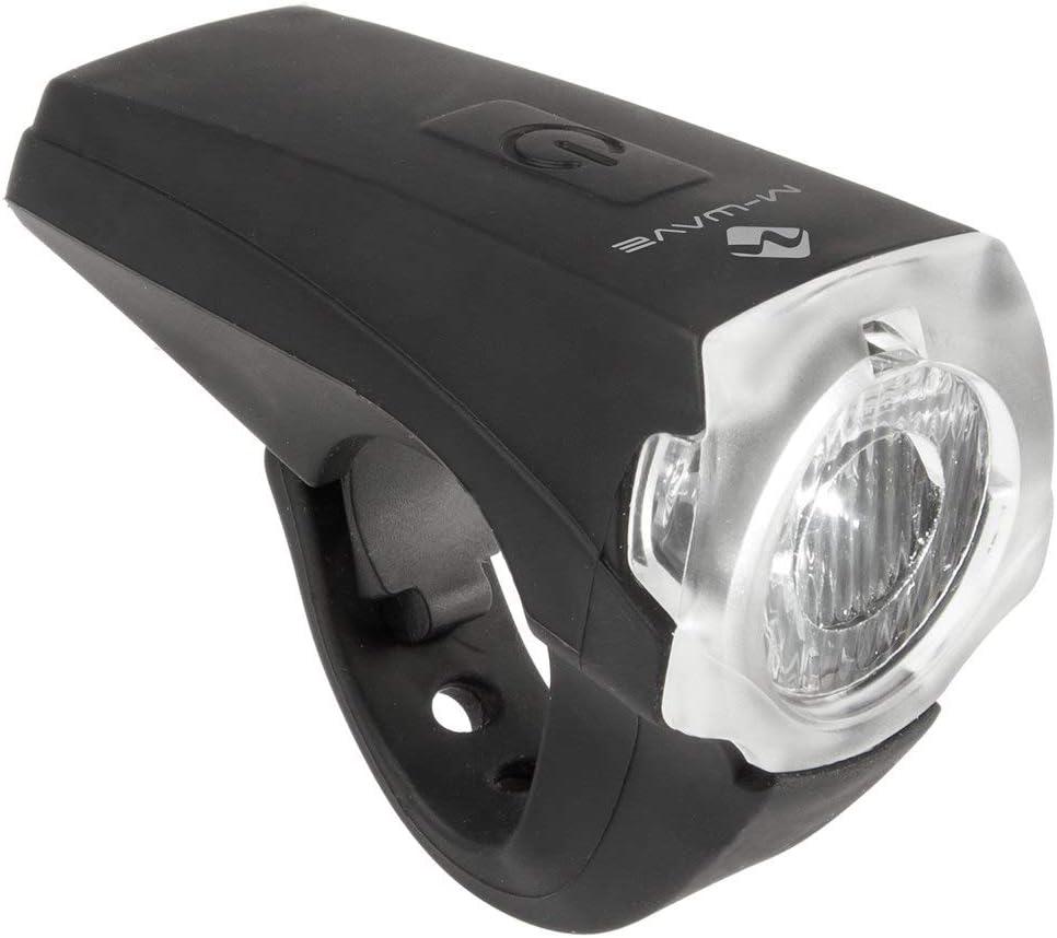 Messingschlager Fahrrad LED Akkulampenset M-Wave schwarz, USB, mit K~