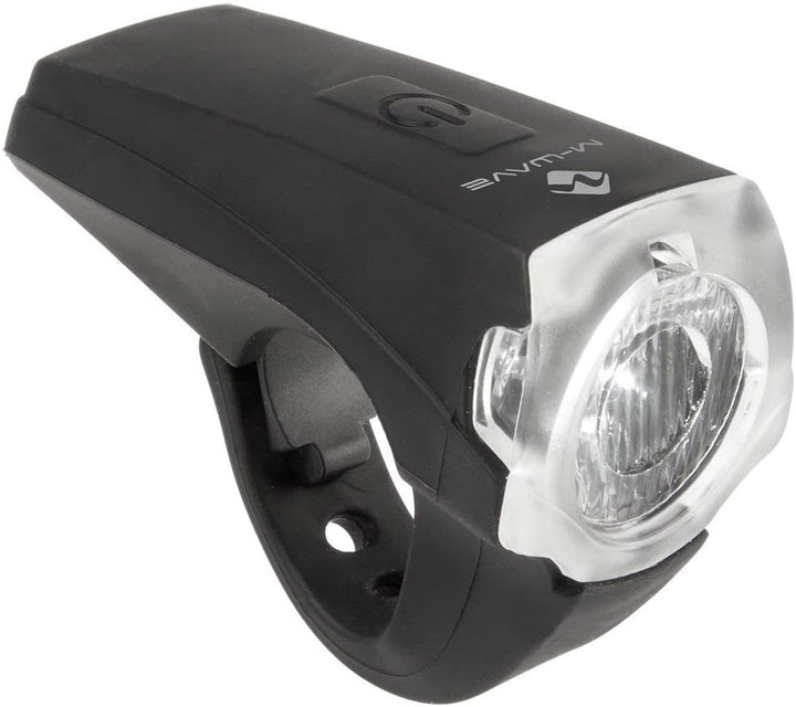 Messingschlager Fahrrad LED Akkulampenset M-Wave schwarz, USB, mit K~