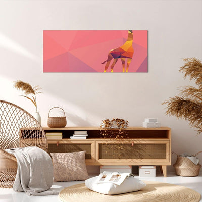 Panorama Bilder auf Leinwand 100x40cm Leinwandbild Giraffe modern Grafik Gross Wanddeko Bild Schlafz