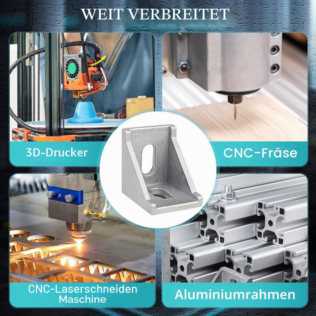 20 Stück Aluprofil 30x30,Winkelverbinder,Aluprofil,Aluwinkel Befestigungsmaterial für Befestigung vo