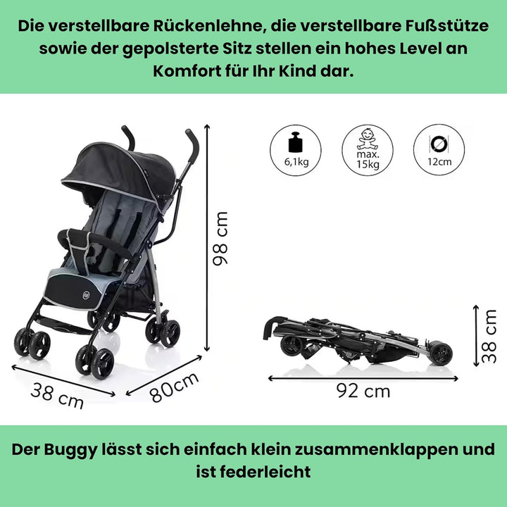 Fillikid Sportwagen Buggy Glider Exklusiv | Kinderwagen Kindersportwagen leicht, modern, klein | Bug