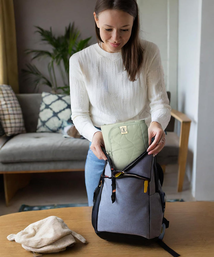 Jubi® Wickelauflage Mint aus Biobaumwolle und ÖkoTex Polyester - Wickelunterlage für unterwegs mit P