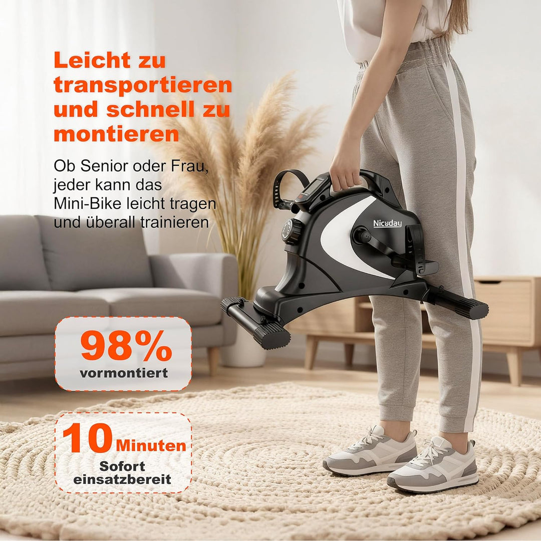 Niceday Pedaltrainer, Arm und Beintrainer Senioren, Beintrainer für Zuhause, Mini Heimtrainer, Homet