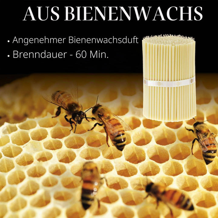 Danilovo 50 Stück Weiss Bienenwachs Kerzen - Orthodoxe Kerzen für Gebet, Rituals, Tischdeko Hochzeit